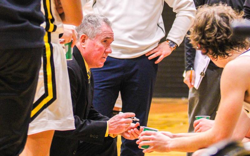 COACH MCKINNEY coached his final season for the Eagles, leaving behind a legacy of three district titles. Photo by Wyatt Hardy Article Image Alt Text
