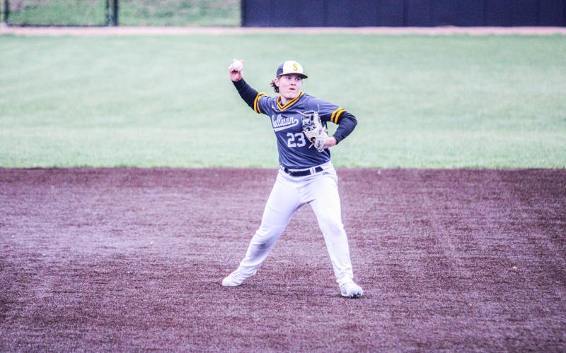 CHASE BLUE prepares to throw the ball. Photo by Wyatt Hardy Article Image Alt Text