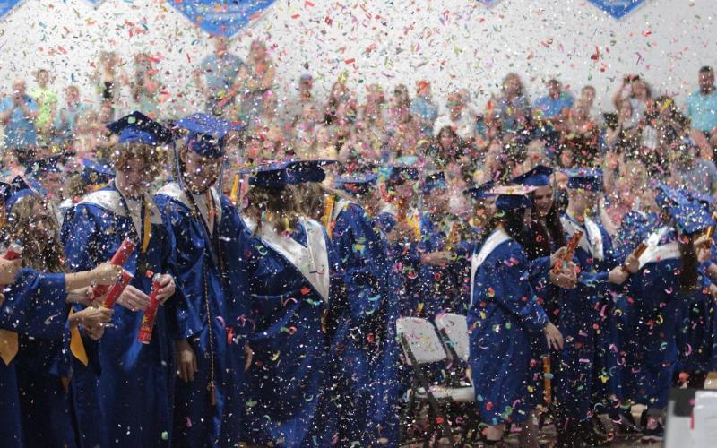 BOURBON HIGH SCHOOL held the 2023 graduation ceremony on Thursday night, with 56 students receiving diplomas. Karissa Gibbs (right) was the valedictorian. Article Image Alt Text