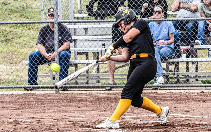 OUT OF THE PARK. Dorie Richardson’s two-run homer led Sullivan to winning its first conference game. Photo by Extra Innings Photography Article Image Alt Text
