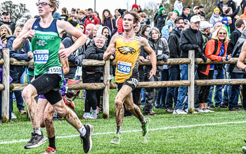 TO THE FINISH LINE. Zechariah Beagle placed 80th at state, capping off his high school career on top. Photo by Will Johnson Article Image Alt Text