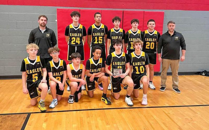 ONE LAST RIDE. The Eagles reached the end of their two-year journey with a second-place finish at the St. Clair Tournament, held from Jan. 27 to 30. Photo by Wyatt Hardy Article Image Alt Text