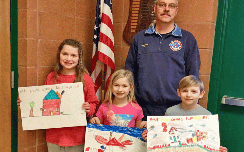 Fire Poster winners grades 1 and 2.