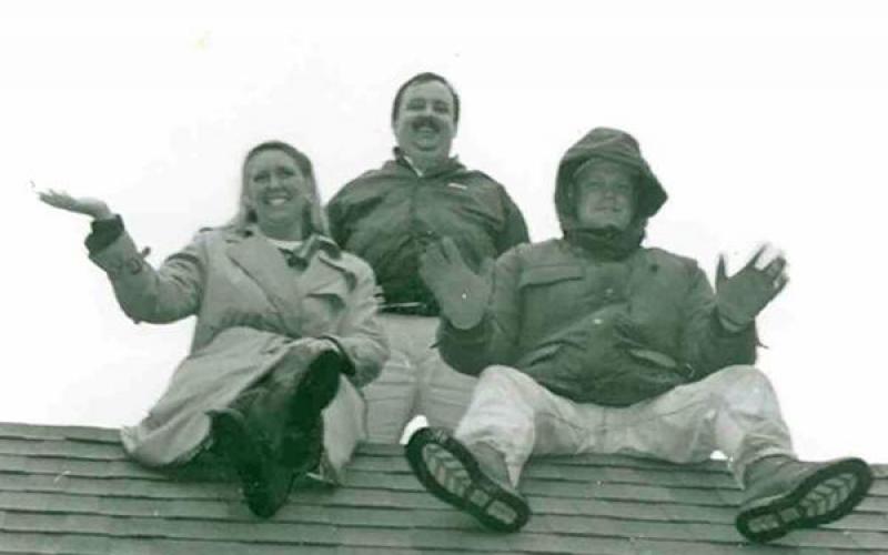 Sally Jo Schatz, Sam Scott and James B. Bartle in the early years of the Roof Top Food Drive Article Image Alt Text