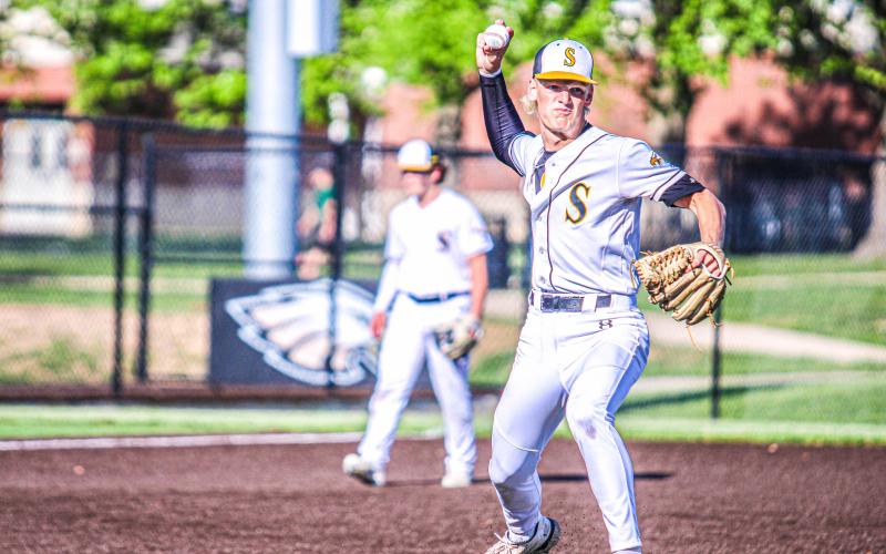 LET HIM COOK. Cambrian Koch cooked up a Senior Night special to the Blue Jays as Sullivan’s pitcher. Photo by Wyatt Hardy Article Image Alt Text