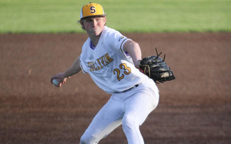 MAHLON FOSTER pictured on the mound. Photo by Wyatt Hardy Article Image Alt Text