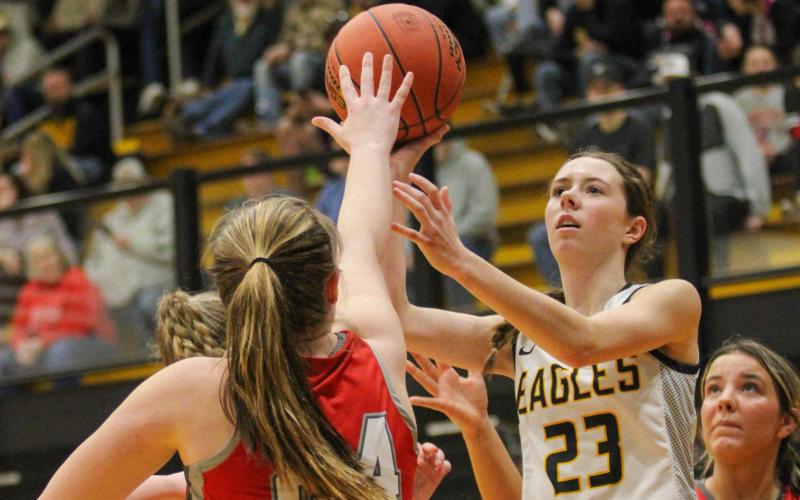 KARLEE HEAD led the Lady Eagles with 13 points. Photo by Wyatt Hardy Article Image Alt Text