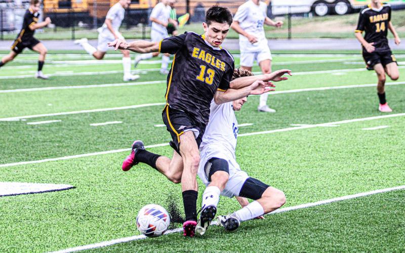 JOSIAH TANNER received first-team all-conference honors. He racked up 34 shots, 10 assists and six goals. Photo by Wyatt Hardy Article Image Alt Text