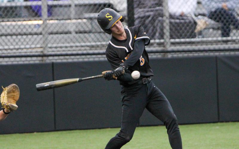 SETH VALLEY batted 2-for-3 and scored two runs. Photo by Wyatt Hardy Article Image Alt Text