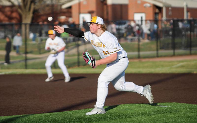 WYATT HENRICKS came in for relief in the fourth. Photo by Wyatt Hardy Article Image Alt Text