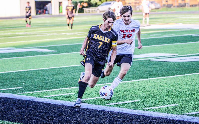 ZECHARIAH BEAGLE had two goals against Dixon. Photo by Wyatt Hardy Article Image Alt Text