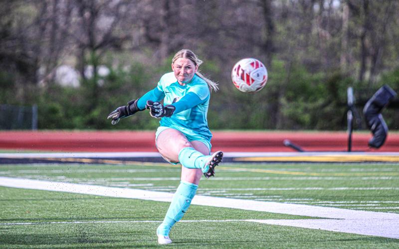 GOALKEEPER MARIA SCHATZL. Photo by Wyatt Hardy Article Image Alt Text