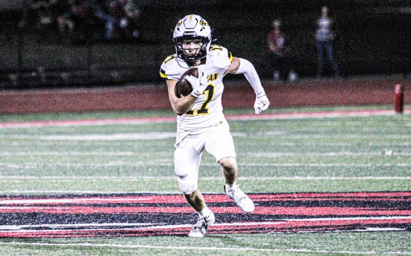 OLLIE BORTON was an all-district and second-team all-conference defensive back.. Photo by Wyatt Hardy Article Image Alt Text