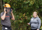 Sullivan FFA member learning about chainsaw safety at the Wurdack Farm Field Day in October.