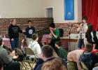 Students had a fun (though sometimes embarrassing) time acting out a moral play as it was read by a REAP team leader. They were good sports and performed admirably!