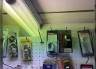 This interior display wall slid approximately 3-inches from the accident, stopping against a row of ceiling-mounted light fixtures. This interior display wall slid approximately 3-inches from the accident, stopping against a row of ceiling-mounted light fixtures.